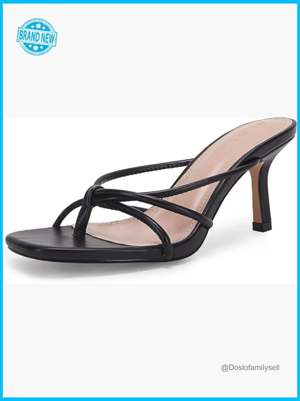 Square Open Toe Stiletto Heels Strappy Thong Slide Slingback Mules Sandals